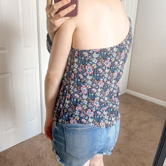 FRAME Floral One-Shoulder Blouse L - Picture 3 of 15